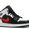 Nike Air Jordan 1 Mid White Black Chile Red (GS)