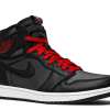 Nike Air Jordan 1 Retro High Black Satin Gym Red