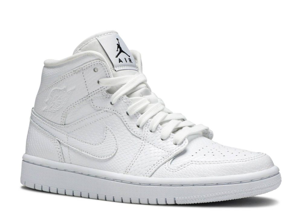 Nike Air Jordan 1 Mid White Snakeskin (W)