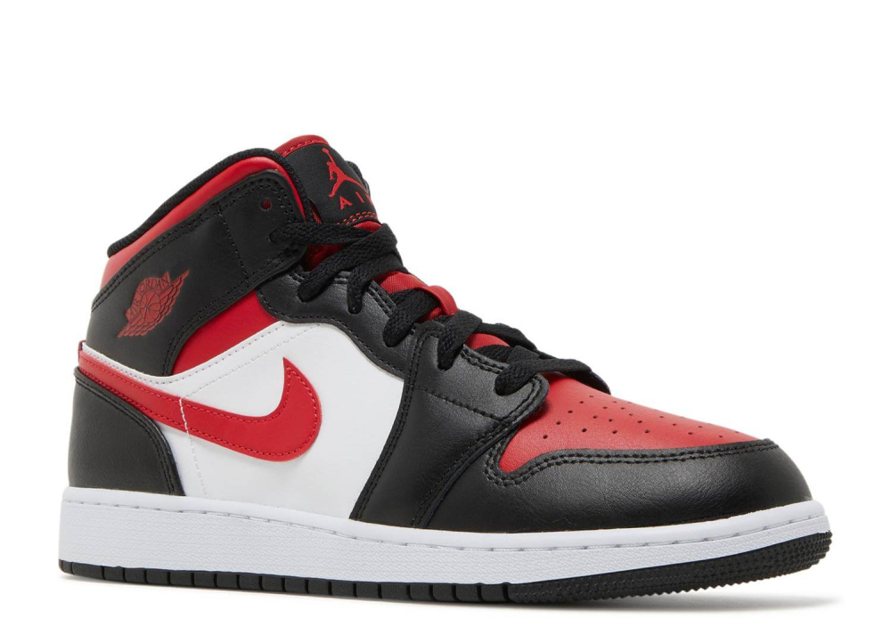 Nike Air Jordan 1 Mid Black Fire Red (GS)