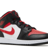 Nike Air Jordan 1 Mid Black Fire Red (GS)