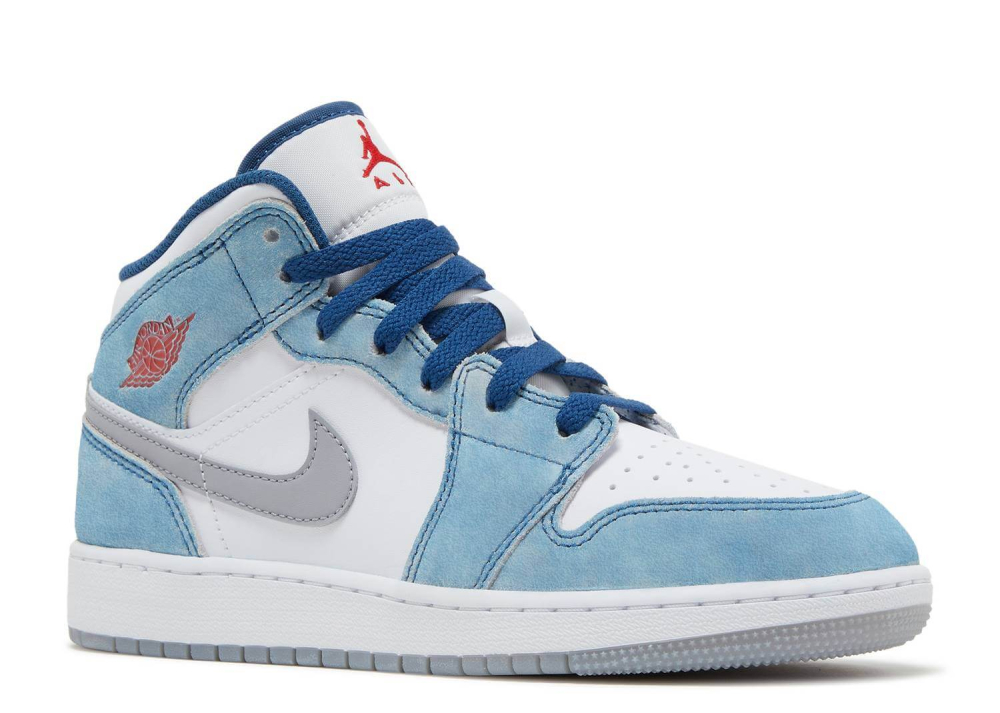 Nike Air Jordan 1 Mid SE French Blue Light Steel (GS)