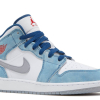 Nike Air Jordan 1 Mid SE French Blue Light Steel (GS)