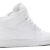 Nike Air Jordan 1 Mid Triple White (GS)