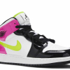 Nike Air Jordan 1 Mid White Black Cyber Pink (GS)