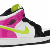 Nike Air Jordan 1 Mid White Black Cyber Pink (GS)