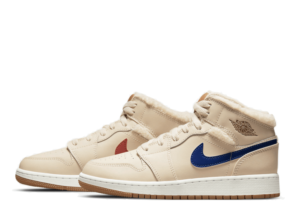 Nike Air Jordan 1 Mid Fleece Pearl White (GS)